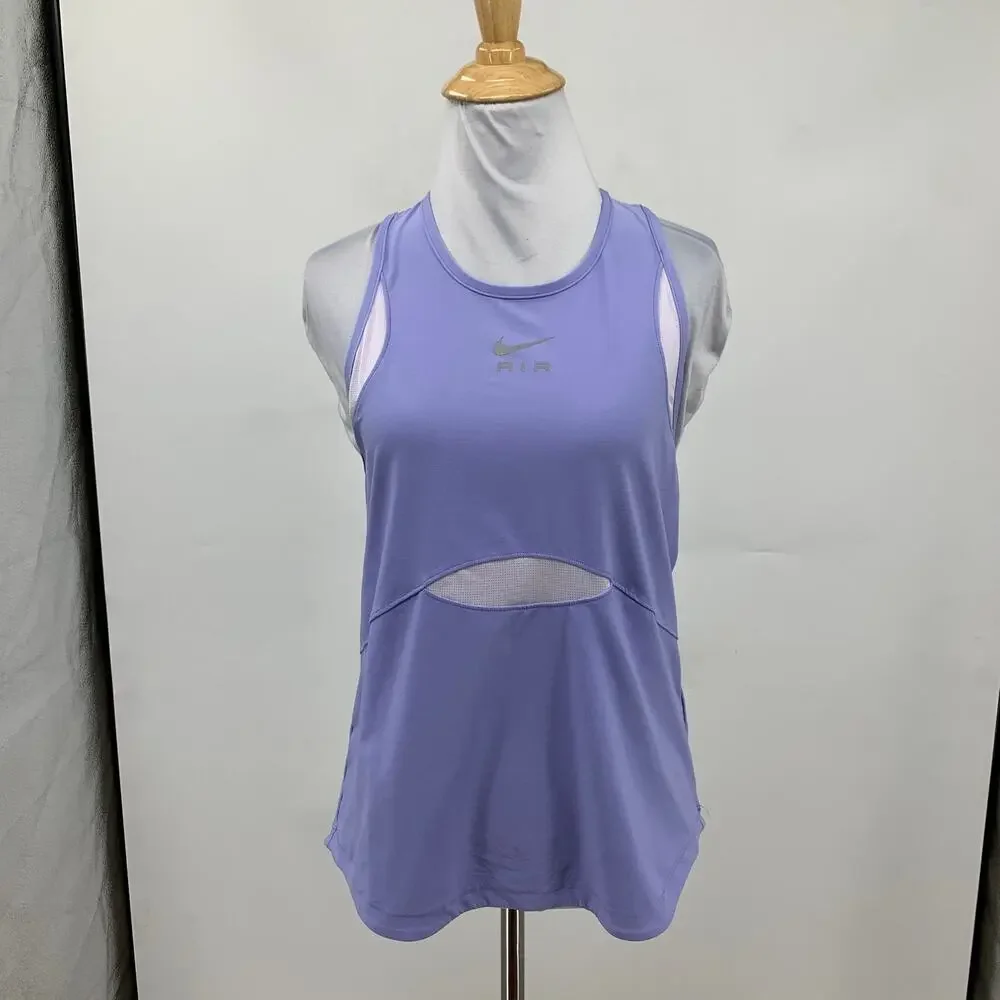 Nike Tank Top Women S Small Dri Fit Air Running Performance Semi Oval Mesh Panel